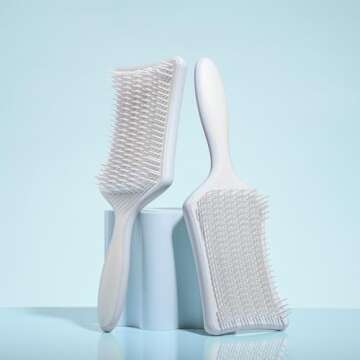 Nature Spell No Knots Detangling Hair Brush | Detangles All Hair Types | For Wet & Dry Hair | Eliminates Knots & Reduces Breakage | (Matte Blue)