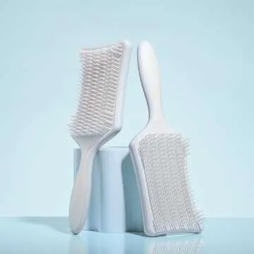 Nature Spell No Knots Detangling Hair Brush | Detangles All Hair Types | For Wet & Dry Hair | Eliminates Knots & Reduces Breakage | (Matte Blue)