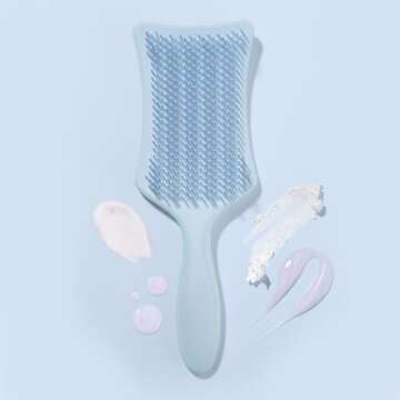 Nature Spell No Knots Detangling Hair Brush | Detangles All Hair Types | For Wet & Dry Hair | Eliminates Knots & Reduces Breakage | (Matte Blue)