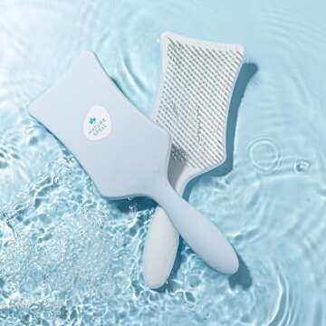 Nature Spell No Knots Detangling Hair Brush | Detangles All Hair Types | For Wet & Dry Hair | Eliminates Knots & Reduces Breakage | (Matte Blue)