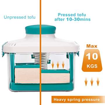 NOYA Adjustable Tofu Press - Vegan Tofu Press to Speed up Removing Water from Silken, Firm, and Extra Firm Tofu in 10-30mins without Crack - BPA Free