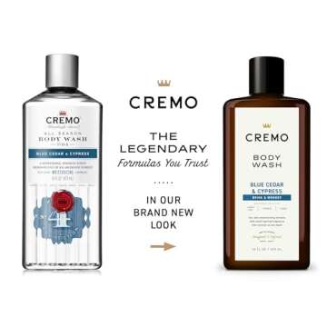 Cremo Rich-Lathering Blue Cedar & Cypress Body Wash, A Woodsy Scent with Notes of Lemon Peel, Cypres...