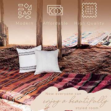 Stylish Woven Nook 18" Boho Pillow Covers Set