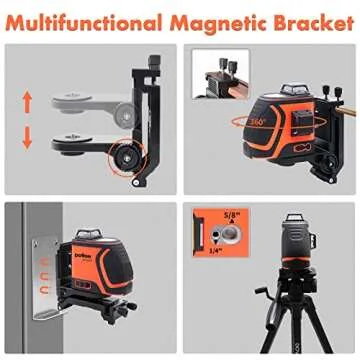 DOVOH High Visibility Laser Level Outdoor: Heavy Duty 3D Laser Level 360 Self Leveling Up To 197ft Long Range 110mw Diodes for Construction Tiling Framing 12 Line Green Beam, H3-360G