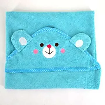 Goclothod Pet Hooded Bath Towel Cartoon Drying Bath Towel Absorbent Bathrobe Warm Blanket