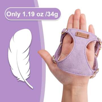 Puppytie No Pull Small Dog Harness with Dog Leash, Light Purple, Adjustable