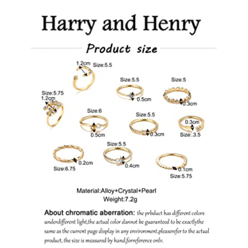 Trendy Gold Stackable Rings for Girls - Star Moon Set