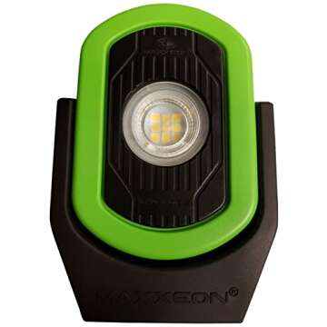 MAXXEON MXN00811, Hi-Vis Green LED Work Light, USB-C Rechargeable, 720 Lumens
