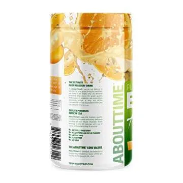 About Time Plant Based BCAA Hydrate Clear with L-Glutamine & Electrolytes (Non-GMO, Gluten Free, Monk Fruit) - Orange Cream, 20 Servings