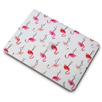 KECC Compatible with MacBook Pro 13 inch Case 2024-2016 with Touch Bar M2 A2338 M1 A2289 A2251 A2159 A1989 A1706 A1708 Plastic Hard Shell (Flamingo)