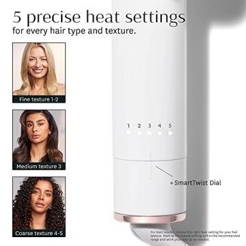 T3 SinglePass 1.0" Ceramic Curling Iron, White/Rose Gold, 1 Count (Pack of 1)