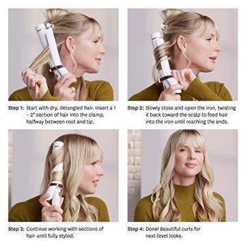 T3 SinglePass 1.0" Ceramic Curling Iron, White/Rose Gold, 1 Count (Pack of 1)