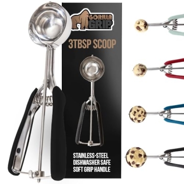 Gorilla Grip Stainless Steel Cookie Scoop – Perfectly Sized for Baking and Cooking