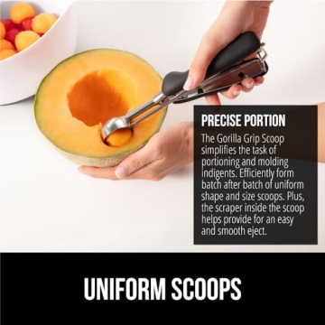 Gorilla Grip Stainless Steel Cookie Scoop for Perfect Portions