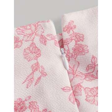 Floerns Women's 2 Piece Outfit Floral Print Tie Shoulder Cami Top with Skirt Set Pink and White Medium