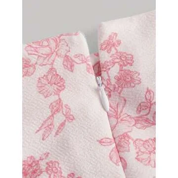 Floerns Women's 2 Piece Outfit Floral Print Tie Shoulder Cami Top with Skirt Set Pink and White Medium