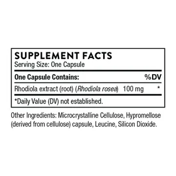 Thorne Rhodiola Supplement for Stress Relief and Focus