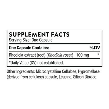 Thorne Rhodiola Supplement for Stress Relief and Focus