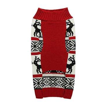 Lanyarco Ugly Vintage Dog Christmas Sweater, Knit Xmas Reindeer Holiday Festive Christmas Dog Sweate...