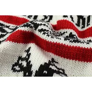 Lanyarco Ugly Vintage Dog Christmas Sweater, Knit Xmas Reindeer Holiday Festive Christmas Dog Sweaters for Small Dogs, Medium M 14"