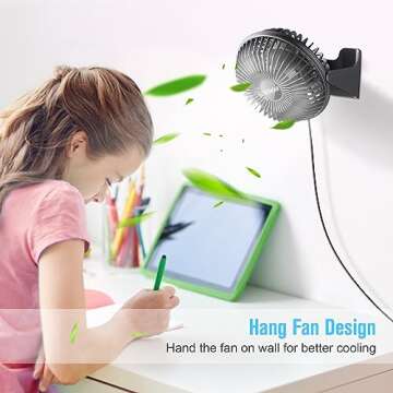 BESKAR USB Small Desk Fan, Portable Fans with 3 Speeds Strong Airflow, Quiet Operation and 360°Rotate, Personal Table Fan for Home,Office, Bedroom - 3.9 ft Cord
