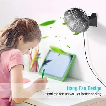 BESKAR USB Small Desk Fan, Portable Fans with 3 Speeds Strong Airflow, Quiet Operation and 360°Rotate, Personal Table Fan for Home,Office, Bedroom - 3.9 ft Cord