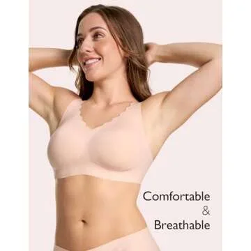 COMFELIE Comfortable Seamless Full Coverage Bra for Women Wireless Breathable Bras with Soft Support...
