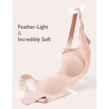 COMFELIE Comfortable Seamless Full Coverage Bra for Women Wireless Breathable Bras with Soft Support Oyster Pink S