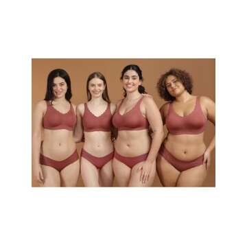 COMFELIE Comfortable Seamless Full Coverage Bra for Women Wireless Breathable Bras with Soft Support Oyster Pink S