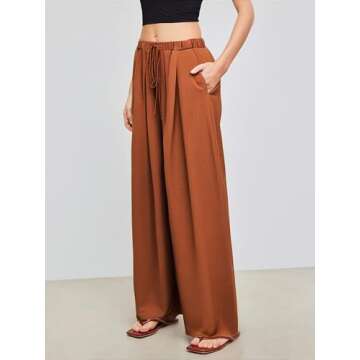 CIDER Elegant Palazzo Pants for Women in Olive Green