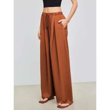 CIDER Elegant Palazzo Pants for Women in Olive Green