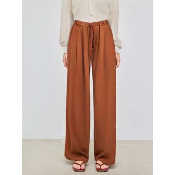 CIDER Elegant Palazzo Pants for Women in Olive Green