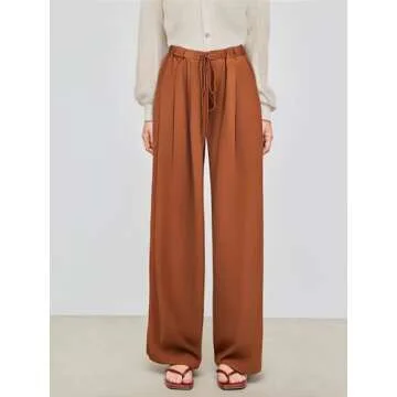 CIDER Elegant Palazzo Pants for Women in Olive Green