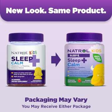 Natrol Kids Sleep+ Calm, Melatonin and L-Theanine, Supplement for Restful Sleep and Calming, Sleep G...