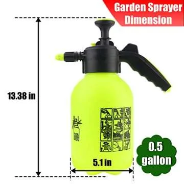 Sunnyglade Hand Held Garden Sprayer Portable Lawn Pressure Pump Sprayer Adjustable Nozzle Manual 1/2 Gallon