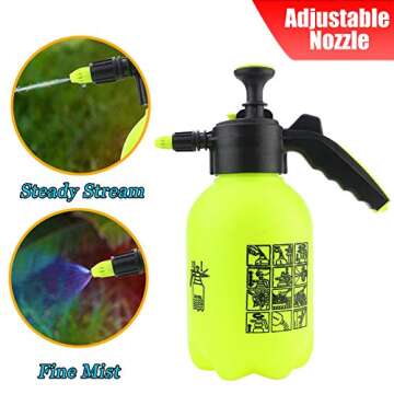 Sunnyglade Hand Held Garden Sprayer Portable Lawn Pressure Pump Sprayer Adjustable Nozzle Manual 1/2 Gallon