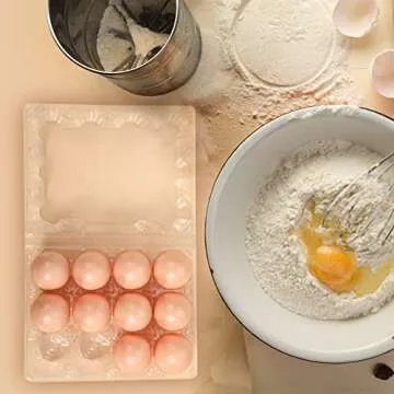 Zubebe 200 Pieces Clear Egg Cartons Plastic Egg Cartons Bulk Empty Chicken Egg Tray Holds Securely Clear Blank Egg Cartons for Chicken Farm Business Market Home Refrigerator Storage(3 x 4 Grids)