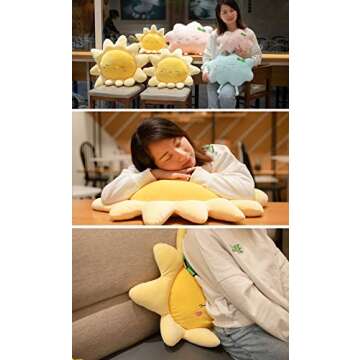 Mathew Sun Cloud Plush Throw Pillow for Home and Car Comfort