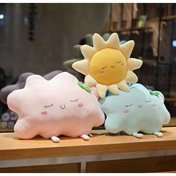 Mathew Sun Cloud Plush Throw Pillow for Home and Car Comfort