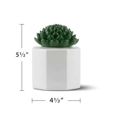 TIKI Brand 3-Pack Table Torch Glass Succulent White - Outdoor Table Top Lighting for Patio Lawn Backyard, 5.5 in, 1120165
