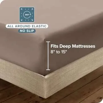 Bare Home Hotel Luxury King Sheet Set, Extra Soft - 6 Piece Set - Deep Pockets - Easy Fit - Cooling & Breathable - Wrinkle, Fade, Stain Resistant - Set Includes 4 Pillowcases (King, Taupe)