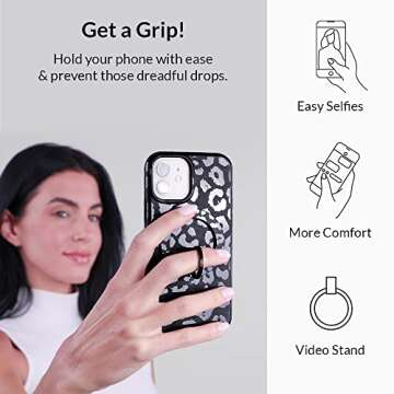 Velvet Caviar Compatible with MagSafe Phone Grip - Magnetic Ring Holder with Adjustable Stand - Removable MagSafe Accessories for iPhone 16, 15, 14, 13, 12 (Nude Leopard)