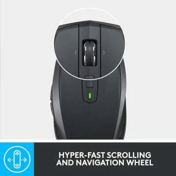 Logitech MX Anywhere 2S Wireless Mouse Use On Any Surface, Hyper-Fast Scrolling, Rechargeable, Control Up to 3 Apple Mac and Windows Computers and Laptops (Bluetooth or USB), Graphite
