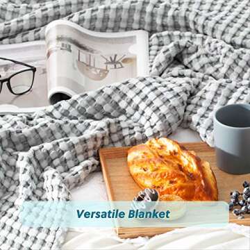 Bedsure Cooling Waffle Blanket for Hot Sleepers - King Size