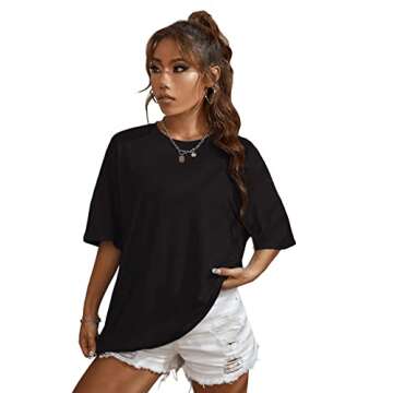 SweatyRocks Women's Oversized, 2 Black White, Large