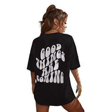 SweatyRocks Women's Oversized, 2 Black White, Large