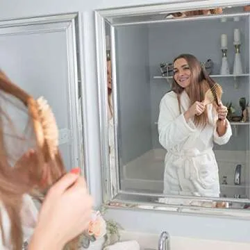 Wooden Bristle Paddle Hair Brush | Length 10.25" Width 3.5"| Large Flat Natural Eco Friendly Wood Handle Hairbrush for Men & Women with Thick, Curly, Wavy Long Hair