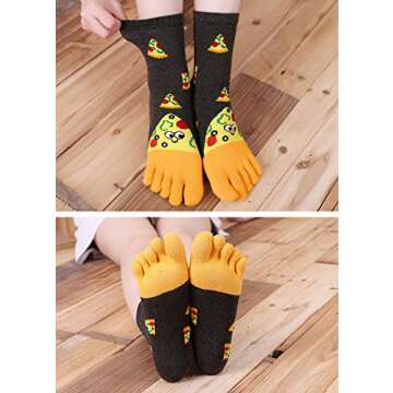 ZAKASA Women’s Novelty Five Finger Toe Socks with Animal Prints