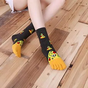 ZAKASA Women’s Novelty Five Finger Toe Socks with Animal Prints