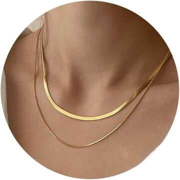 Elegant Herringbone Snake Chain Necklace for Women